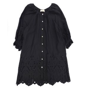 NEW Natalie Martin Alex Short Dress Black Eyelet Cottagecore Boho Prairie Resort